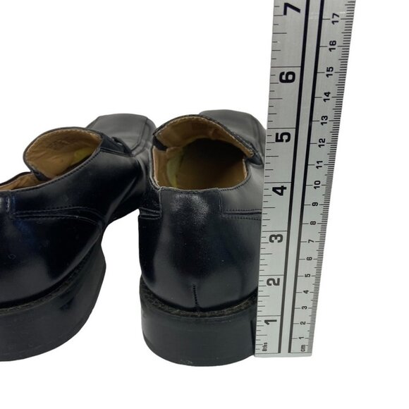 Zengara Leather Square Toe Loafers Size 9 Slip On‎ Silver Hardware Dress Shoes - Picture 7 of 10